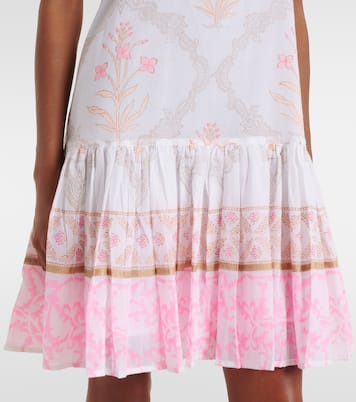 Floral ruched cotton minidress | Juliet Dunn