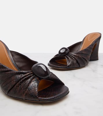 Mules Gleam 85 in pelle con stampa serpente | Zimmermann