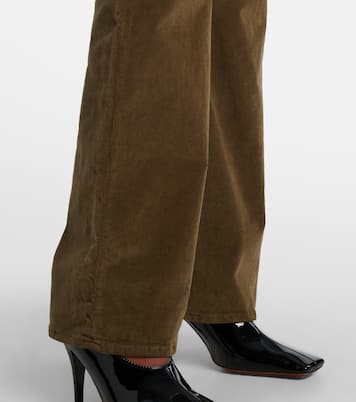 Pantalones anchos de pana de algodón de tiro alto | Veronica Beard
