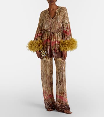 Printed silk-blend wide-leg pants | Valentino