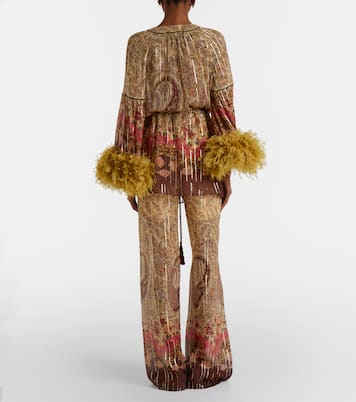 Printed silk-blend wide-leg pants | Valentino