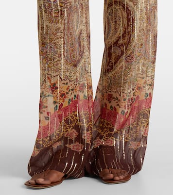 Printed silk-blend wide-leg pants | Valentino