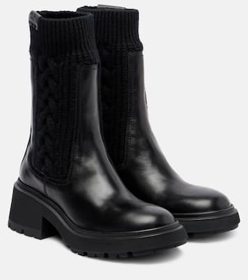 Tamia cable-knit leather ankle boots | Jimmy Choo