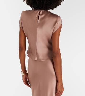 Draped silk satin top | The Sei