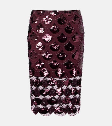 Embellished mesh midi skirt | Rotate