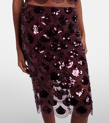Embellished mesh midi skirt | Rotate