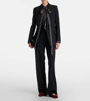 Gucci Horsebit 벨벳 발레리나 플랫 | Gucci