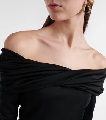 Orafo off-shoulder virgin wool top | Max Mara