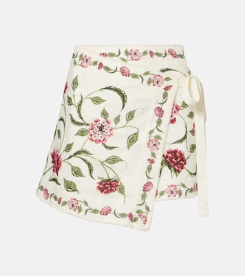 Luna floral linen beach cover-up | Agua by Agua Bendita