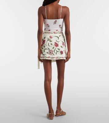 Luna floral linen beach cover-up | Agua by Agua Bendita