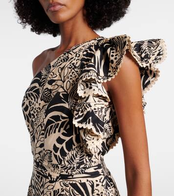 Vestido corto asimétrico Corinne de algodón | Poupette St Barth