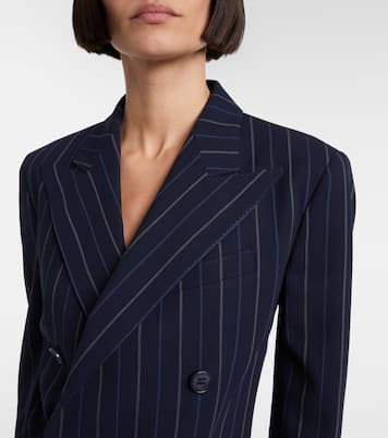 Striped double-breasted wool blazer dress | Ralph Lauren Collection