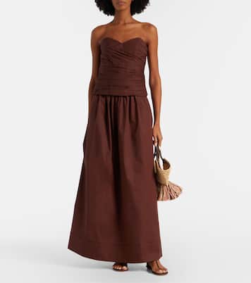 褶裥棉质加长半身裙 | Adriana Degreas