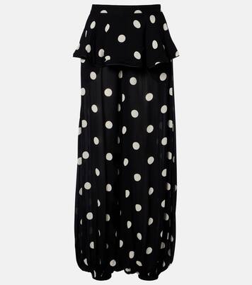 Solid Peplum polka-dot balloon pants | Adriana Degreas