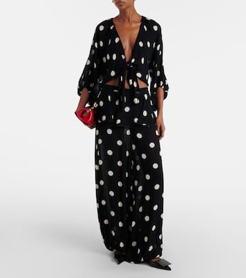 Solid Peplum polka-dot balloon pants | Adriana Degreas