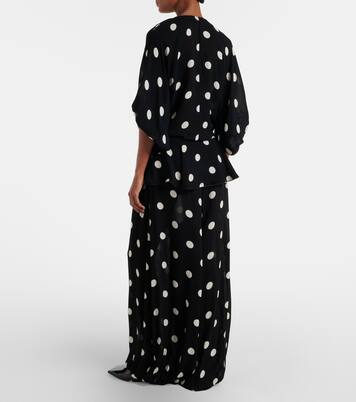 Solid Peplum polka-dot balloon pants | Adriana Degreas