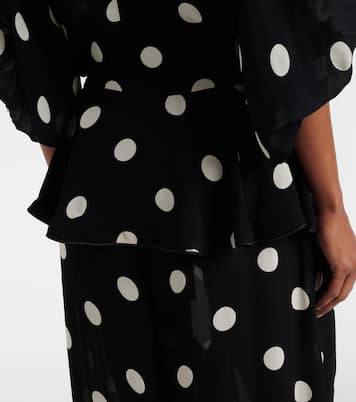 Solid Peplum polka-dot balloon pants | Adriana Degreas