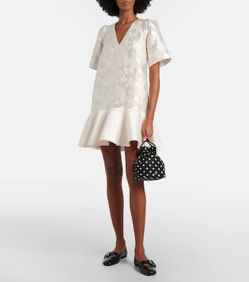 Robe en cloqué de satin à fleurs | Ganni