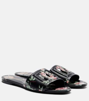 DG floral leather slides | Dolce&Gabbana