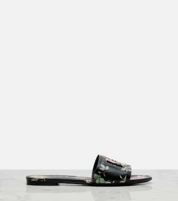 DG floral leather slides | Dolce&Gabbana