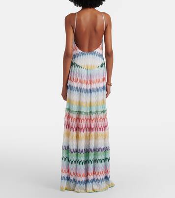 Vestido largo de lamé con cuello halter | Missoni
