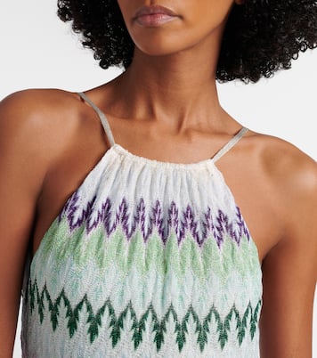 Vestido largo de lamé con cuello halter | Missoni