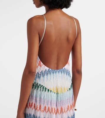 Vestido largo de lamé con cuello halter | Missoni