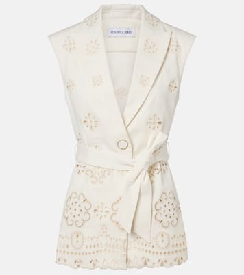 Townes eyelet cotton twill vest | Veronica Beard