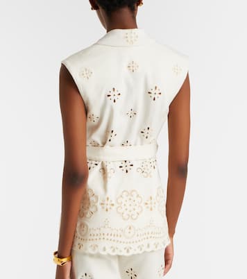 Townes eyelet cotton twill vest | Veronica Beard