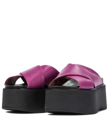 Leather platform slides | Marni