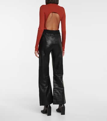 High-rise wide-leg leather pants | Dodo Bar Or