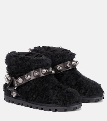 Verzierte Ankle Boots aus Shearling | Miu Miu