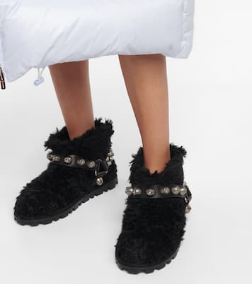 Verzierte Ankle Boots aus Shearling | Miu Miu