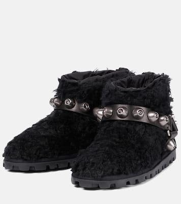 Verzierte Ankle Boots aus Shearling | Miu Miu