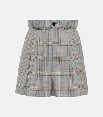 Virgin wool paperbag shorts | Miu Miu