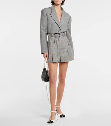 Virgin wool paperbag shorts | Miu Miu
