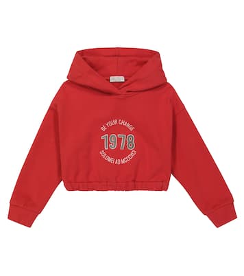 Verzierter Hoodie aus Baumwolle | Brunello Cucinelli Kids