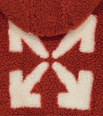 Logo faux shearling hoodie | Off-White Kids