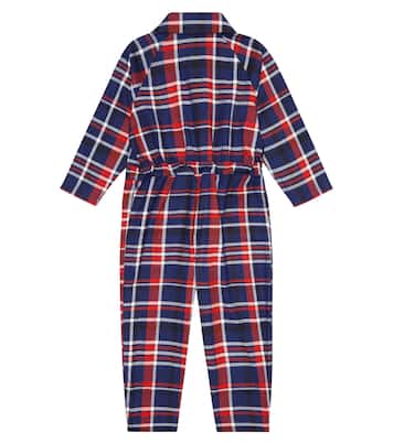 Checked cotton flannel jumpsuit | Mini Rodini