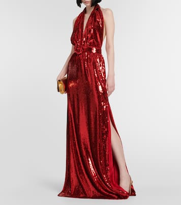 Halterneck sequined corsage gown | Rodarte