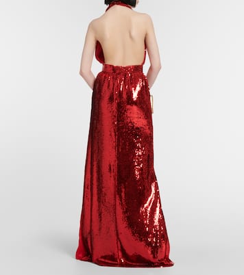 Halterneck sequined corsage gown | Rodarte