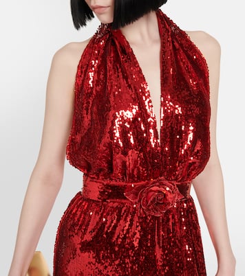 Halterneck sequined corsage gown | Rodarte