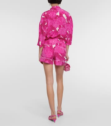 Shorts in seta con stampa | Valentino