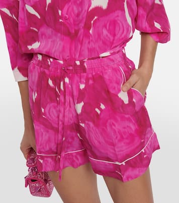 Shorts in seta con stampa | Valentino