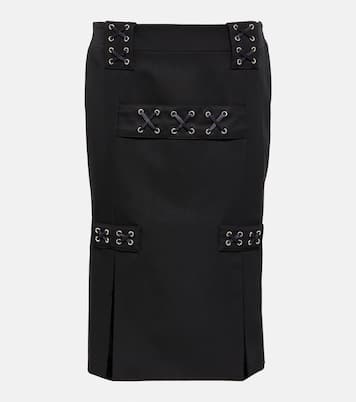 Jupe midi à taille basse à ornements | Alessandra Rich