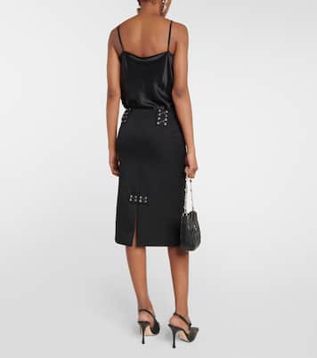 Jupe midi à taille basse à ornements | Alessandra Rich