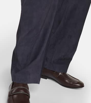 Pantalon à taille haute en daim | Brunello Cucinelli