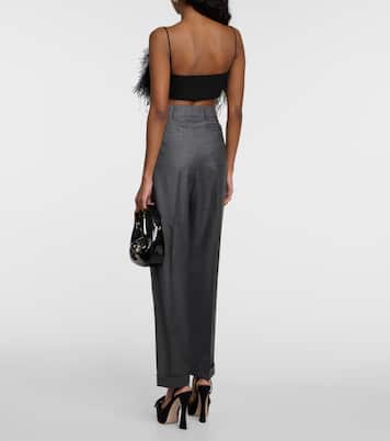 Low-rise wool straight pants | Miu Miu