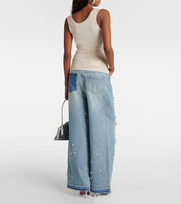Beaded jersey tank top | Xu Zhi
