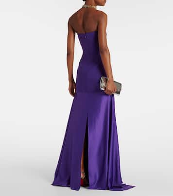 Off-Shoulder-Robe Alessandra aus Satin | Solace London